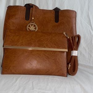 Brown hand bag